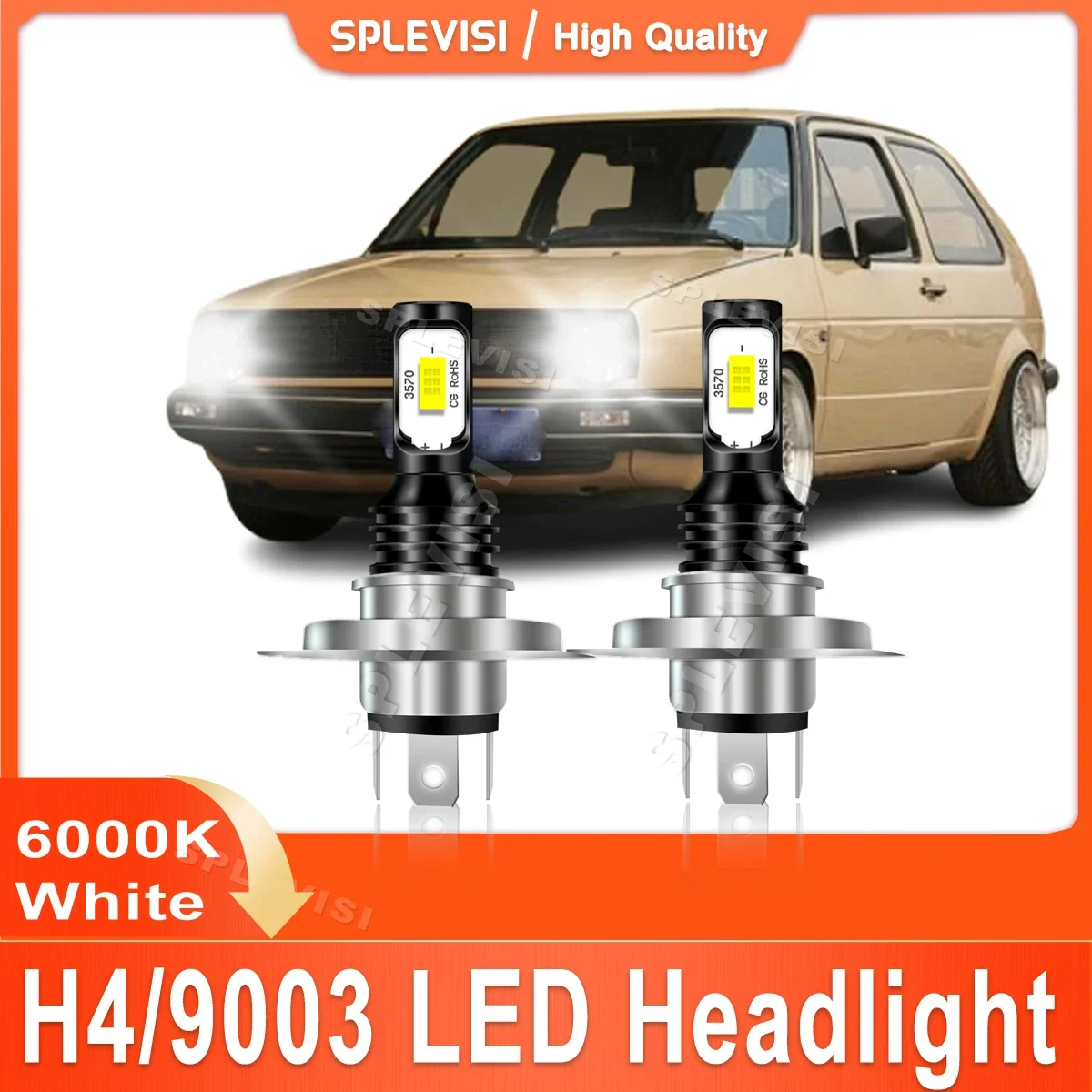 

2x H4/9003 LED Headlight High Low Beam Bright White For VW Golf MKII Hatchback 1983 1984 1985 1986 1987 1988 1989 1990 1991 1992