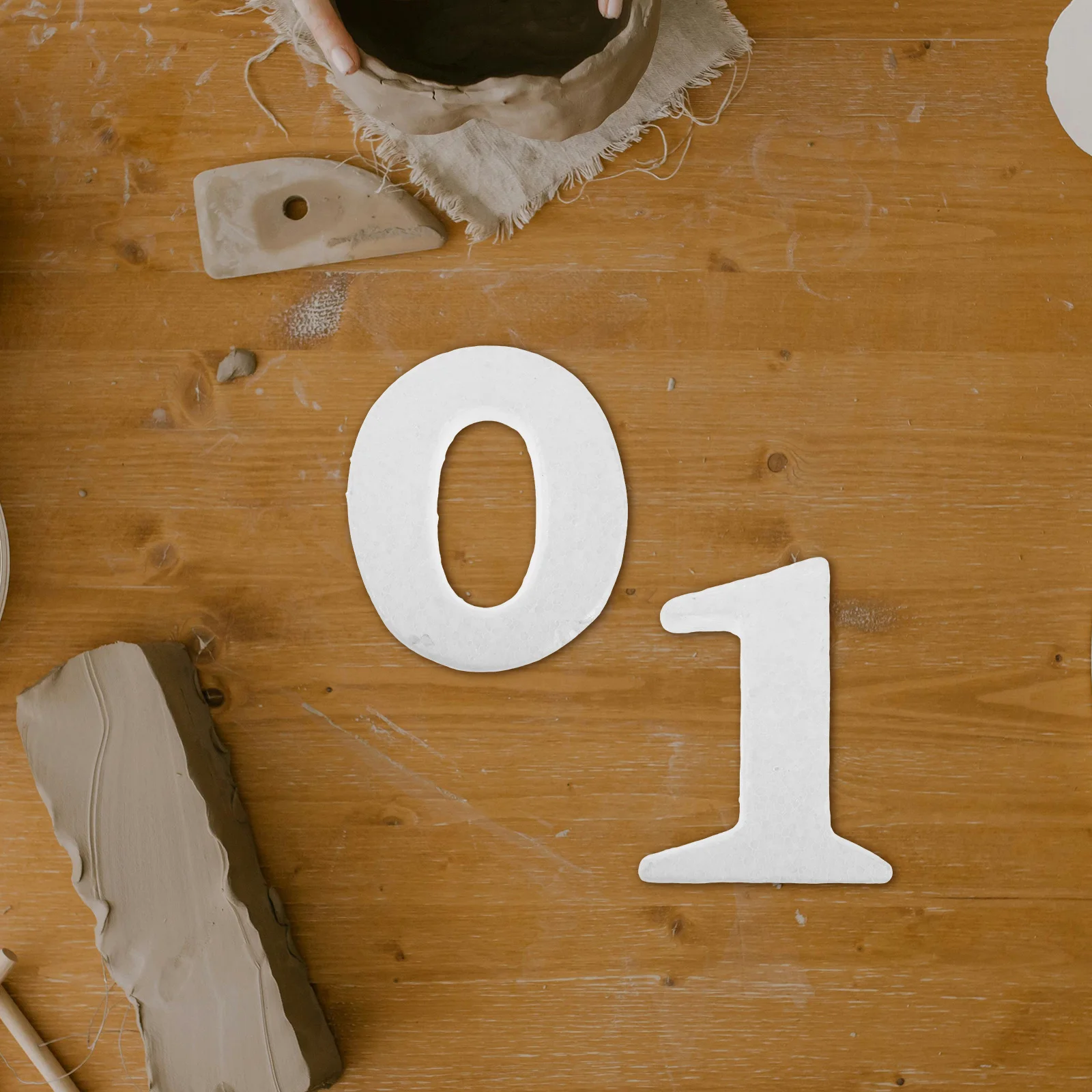 

10Pcs Foam Numbers White Polystyrene Shapes DIY Holiday Decorations Wedding Table Centerpieces Party Foam Numbers Christmas