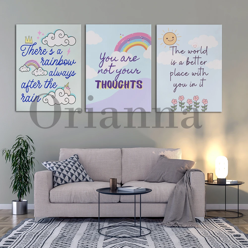 Mental Health Danish Pastel Suicide Awareness Therapy Self Love Self Care Affirmation Prints Posters Health Room Decor Painting