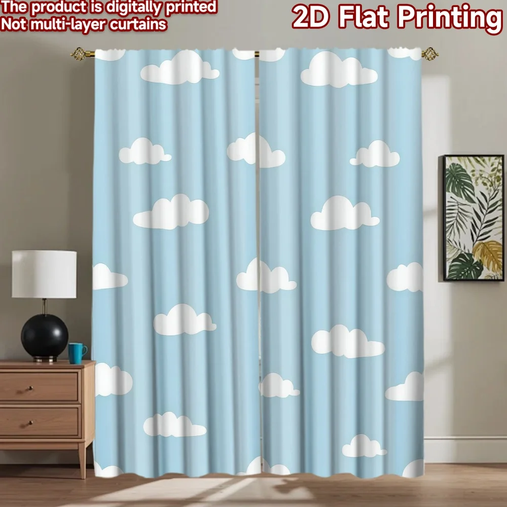 

1pc 2D flat Photography Backdrop Popular Scene Backdrop Blue Sky with Clouds 100% Polyester Birthday Party for Holiday portraits