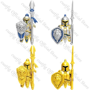 Filme de ação mágica medieval cavaleiro orcos guerreiro elfos figuras blocos de construção exército soldados blindados escudo armas tijolos brinquedos 10 principais vendas medieval guerreira - №9