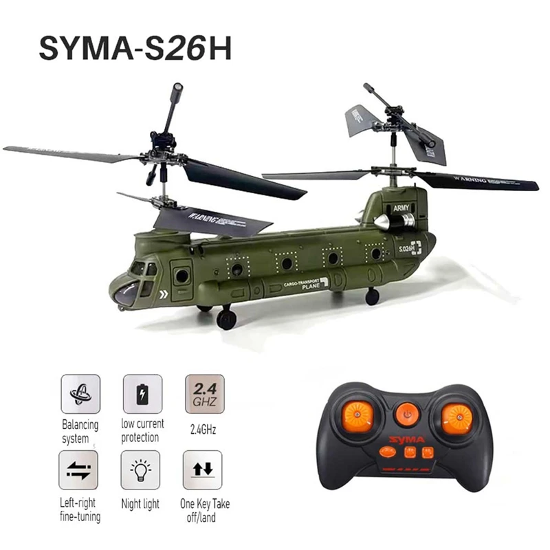 RC Helicopter S026H Double Propeller Fixed-Height Transport Aircraft Rc Airplane Remote Control Toys Gift For Kids