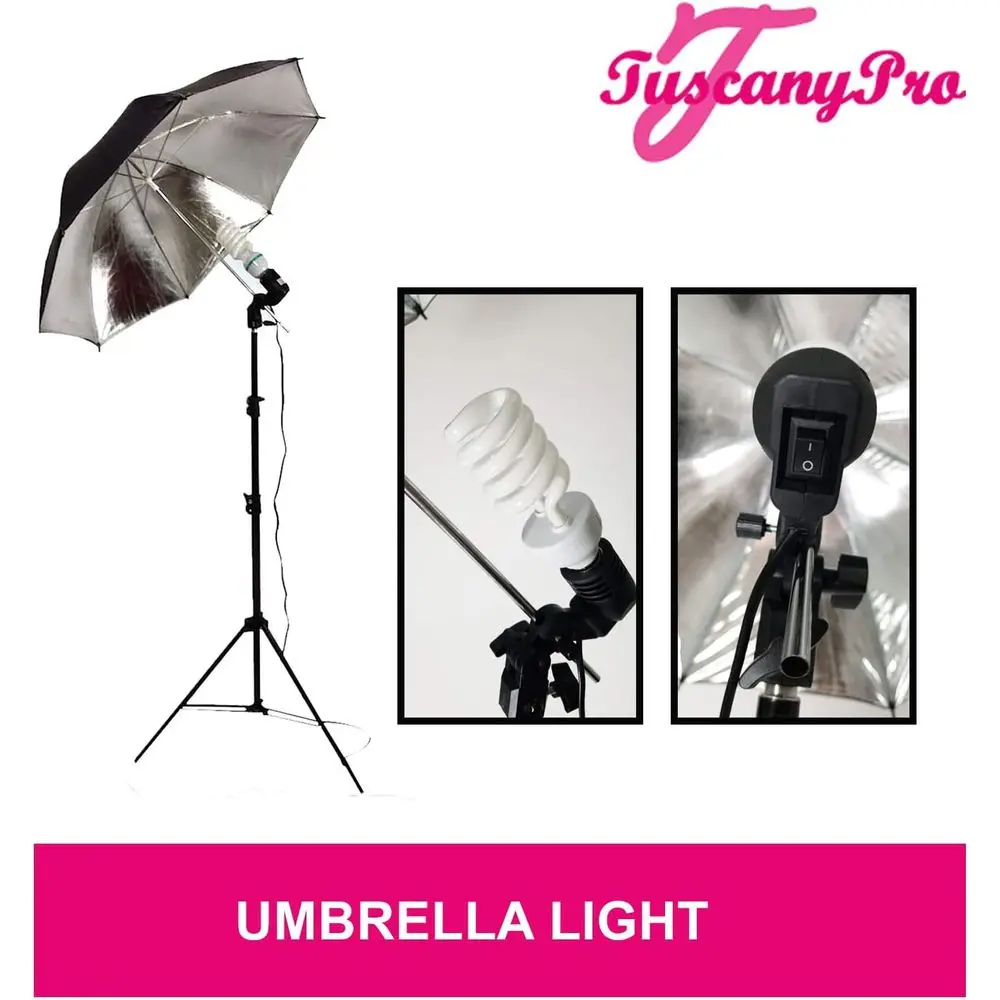 เก้าอี้ช่างแต่งหน้ามืออาชีพพร้อมไฟร่ม ปรับความสูงได้ 29 นิ้ว เหมาะสำหรับร้านเสริมสวยและงานอีเว้นท์ พร้อมกระเป๋าหิ้ว