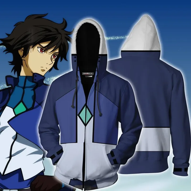 Gundam Hoodies Cosplay Style 3D Printing Men's Casual Zipper Hooded Sweatshirt Fashion Halloween Pullover Male Trendy Hoodie image 6