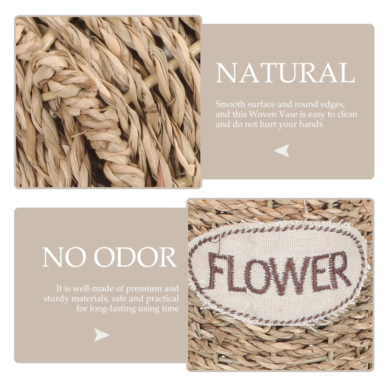 

Creative Rattan Woven Flower Vase Compact Lightweight Desktop Dried Flower Holder Handmade Country Style Plants Container Simple