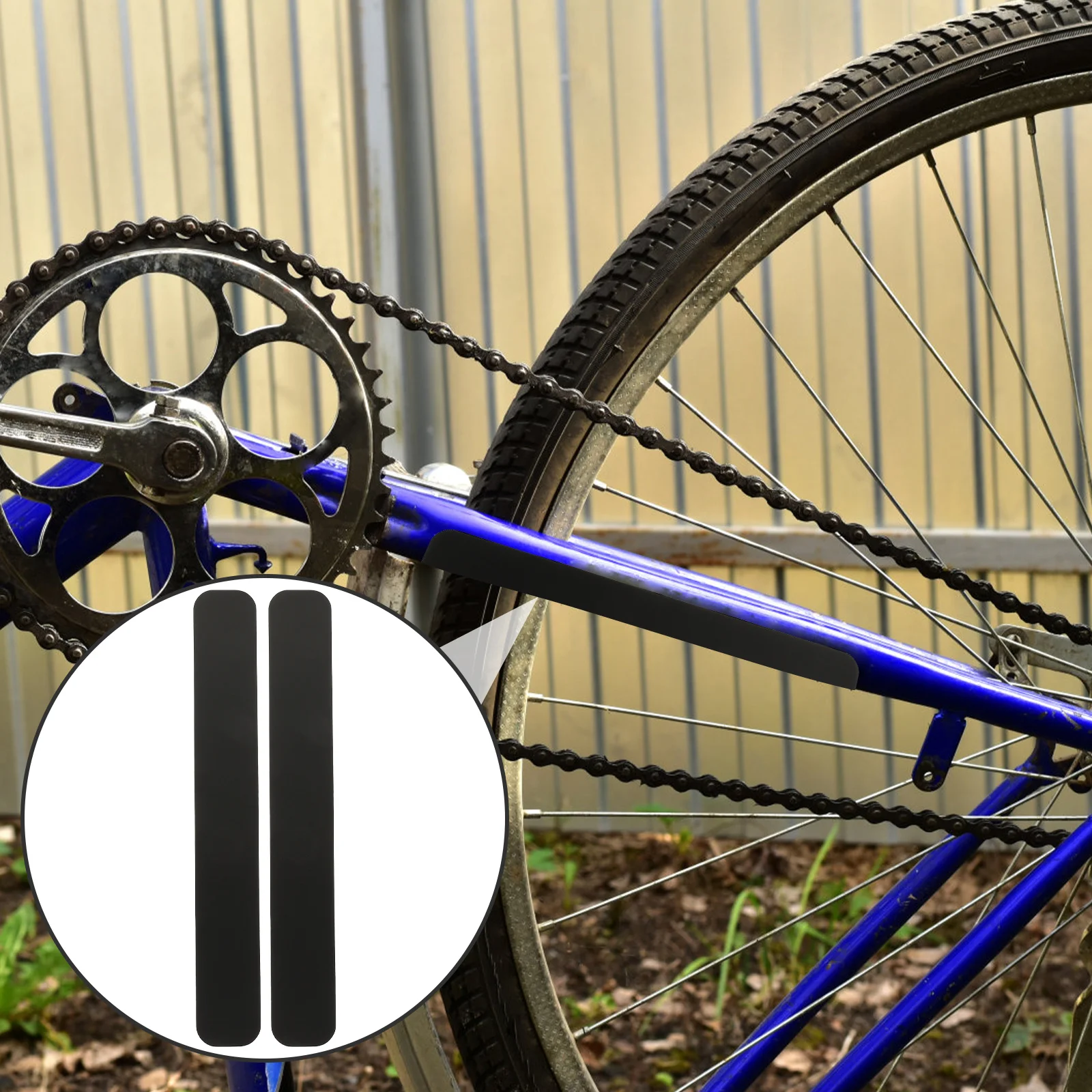 

2Pcs Bike Frame Anti-Scratch Stickers Wear-Resistant Easy to Clean Durable Cycling Accessories Bike Chain Sticker
