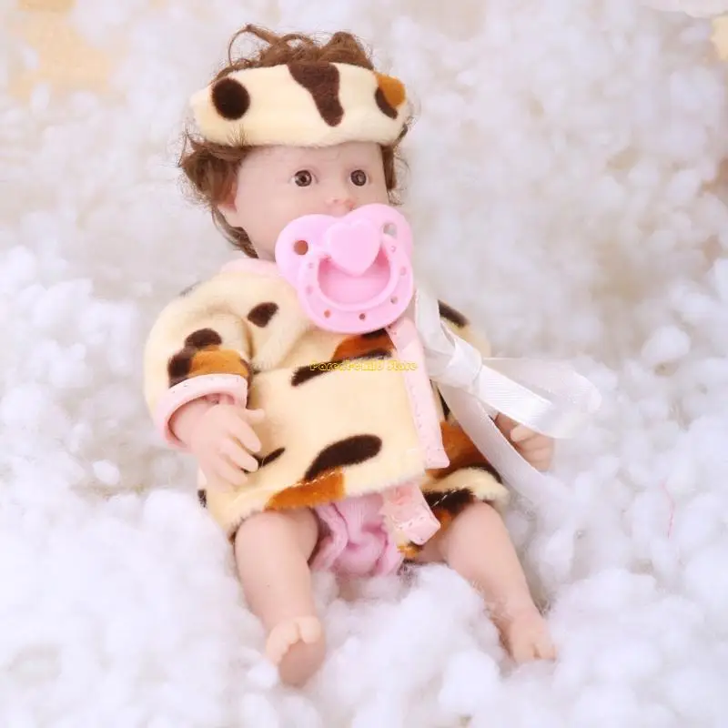 WXTD 6inch Silicone Reborns Doll Silicone Reborns Small Girl Doll for Toddlers Girl Pretend Toy Best Companies Child Gift