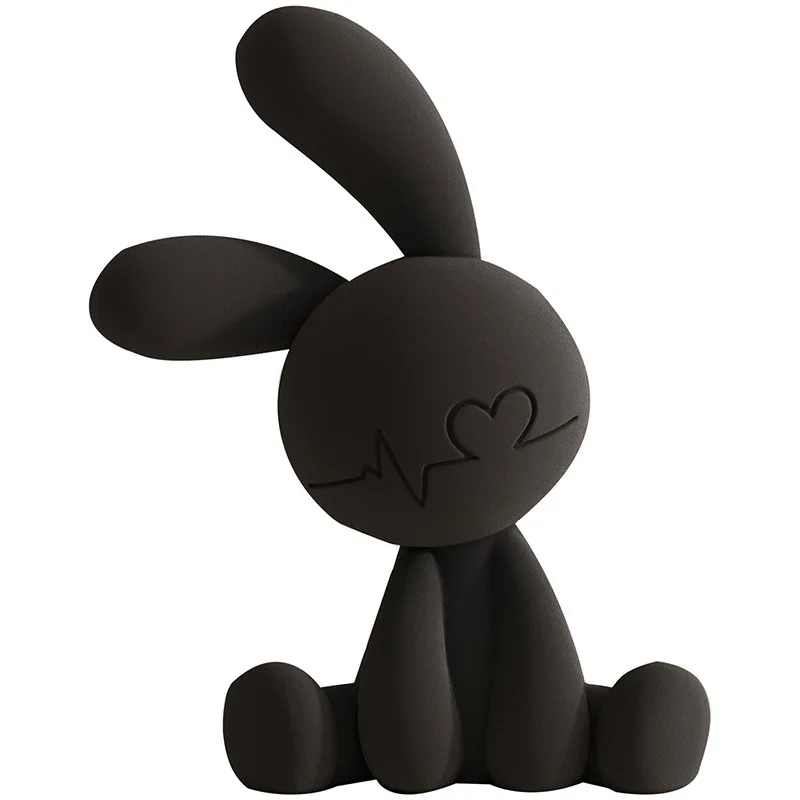 Cute, Simple, Fashionable Sitting Posture, Heartbeat, Rabbit Desktop Decoration, Home and Office Sculptures, Handicrafts, Gifts