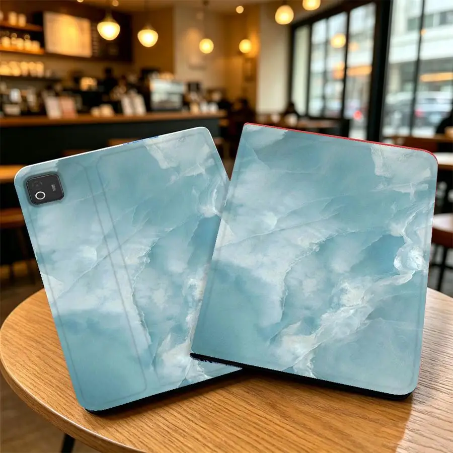 with Pencil Slot Case for Xiaomi Pad 6s Pro 7 Ultra Redmi Pad SE K Pad 8.8 9.7 12.4 Inch Pad 5 6 7 8 Pro Green Marble Pattern