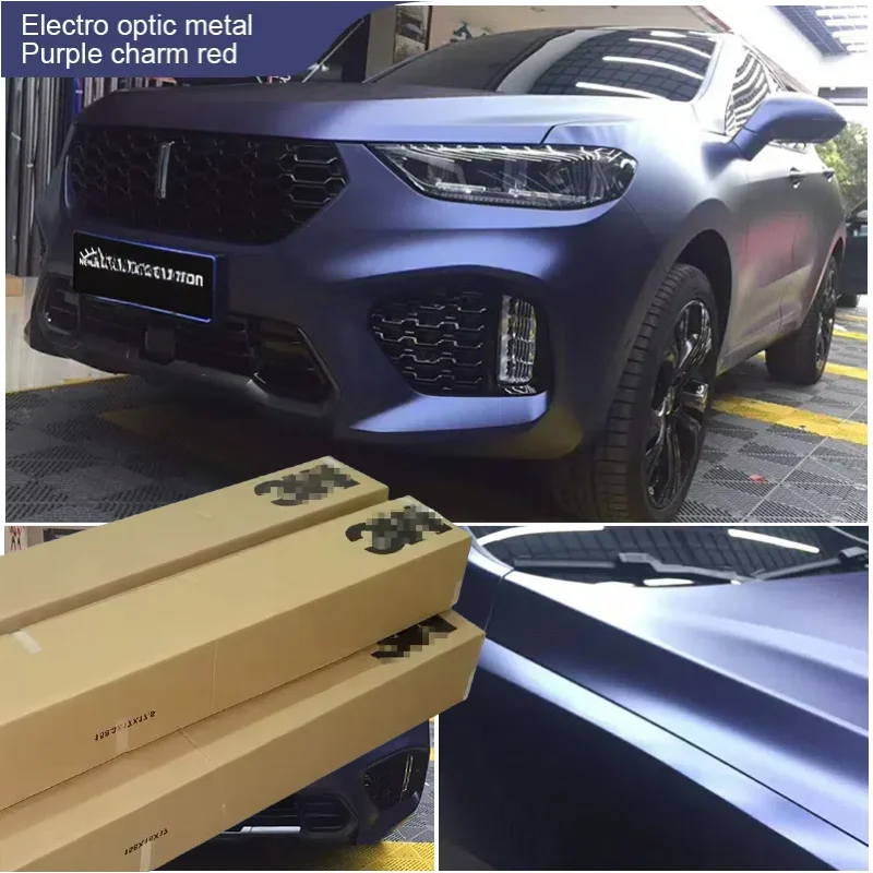 

3M PET Electro Optical Metal Purple Charm Red Car Color Change Changing Paint Protection Vinyl Stickers Decals Wraps Films