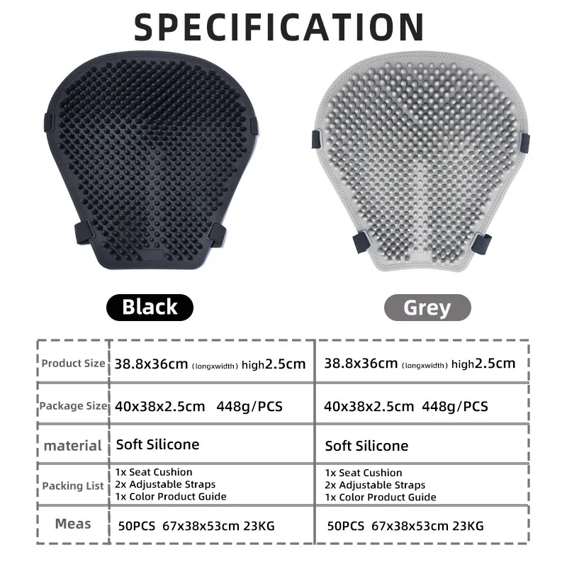 Soft Silicone Summer Cooling Seat Cushion for Motorcycles & Electric Vehicles, Universal Breathable Heat‑Insulated Pad With - view 5