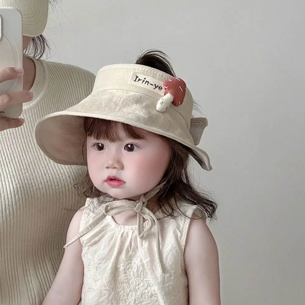 

Fashion Breathable Empty Top Kids Sunhat Korean Style Hollow Baby Sunscreen Cap Mushroom Cotton Duck Tongue Hat Outdoor