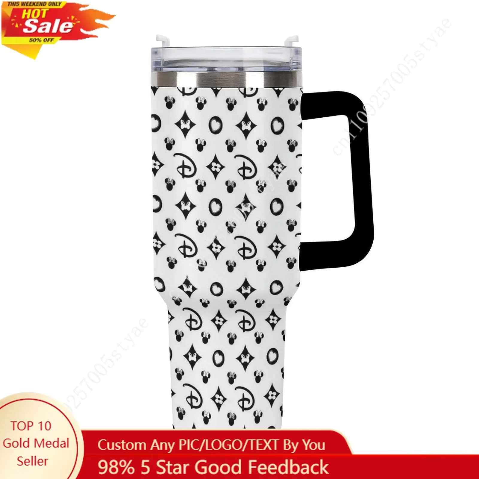 

Minnie Mouse Insulated Water Bottle Disney Cartoon Custom Design Your Personal Text Images Car Cup Travel Water Bottle 40 Oz
