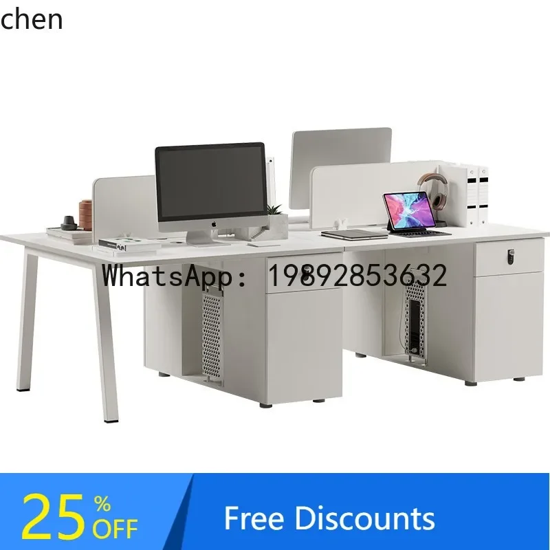 

T2-27 office desk and chair combination white environmentally friendly workstation screen partition card position conjoined