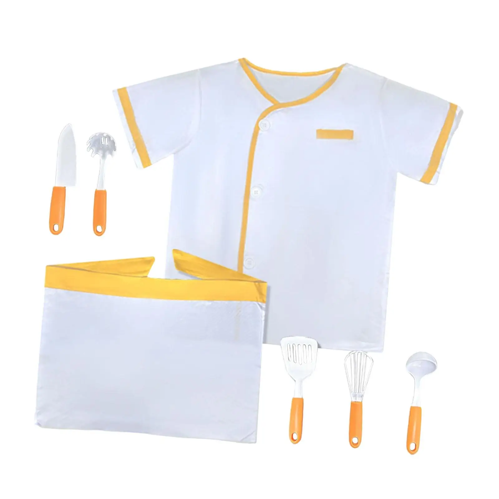 Children Chef Costume Party Favor Kitchen Playset for Boys Girls 3+ Year Old