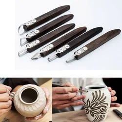 Pottery Ceramics Tool Trimming Scraper Replaceable Head Ring Scraper DIY Ceramic Texture Carving Clay Sculpture Scraping