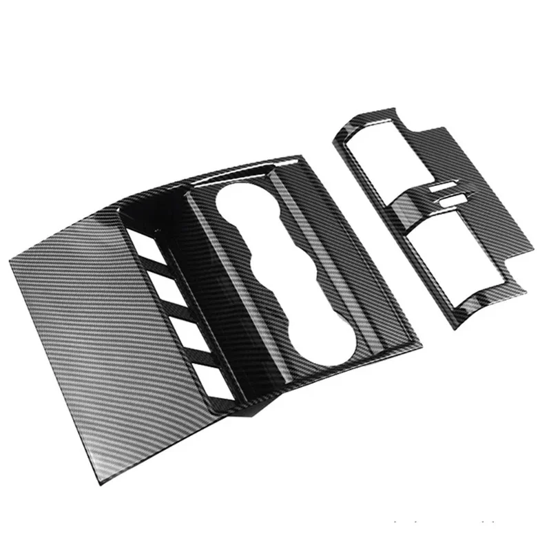 For Land Rover Defender 110 130 2020-2024 ABS Carbon Fiber Armrest Box Air Outlet Rear Anti-kick Cover Car Interior Accessory