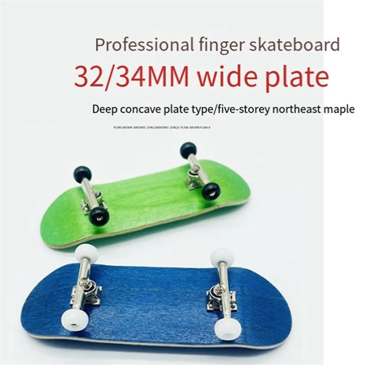 Finger Skateboard Board Width 32mm Professional Maple Fingertip Skateboard Double Rocker Mini Skateboard Blue