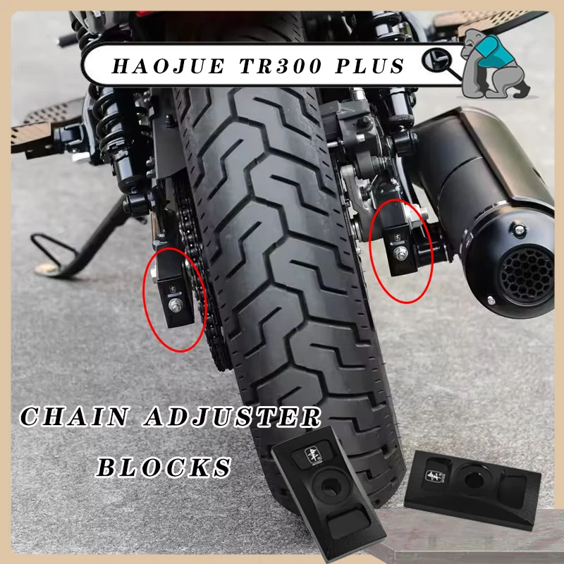 

CNC Rear Fork Spindle Chain Adjuster Blocks Motorcycle Accessories New Condition Chain Belt Guard Cover for Haojue TR300 Plus