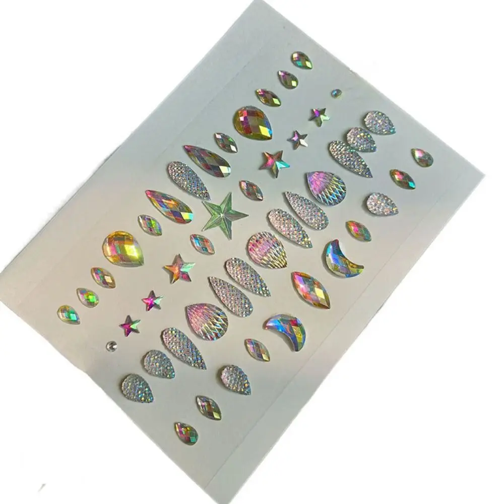 

Fake Tattoo 3D Face Tattoo Crystal Sticker Disposable Charm Gems Rhinestones Sticker Waterproof Glitter Temporary Tattoo Sticker