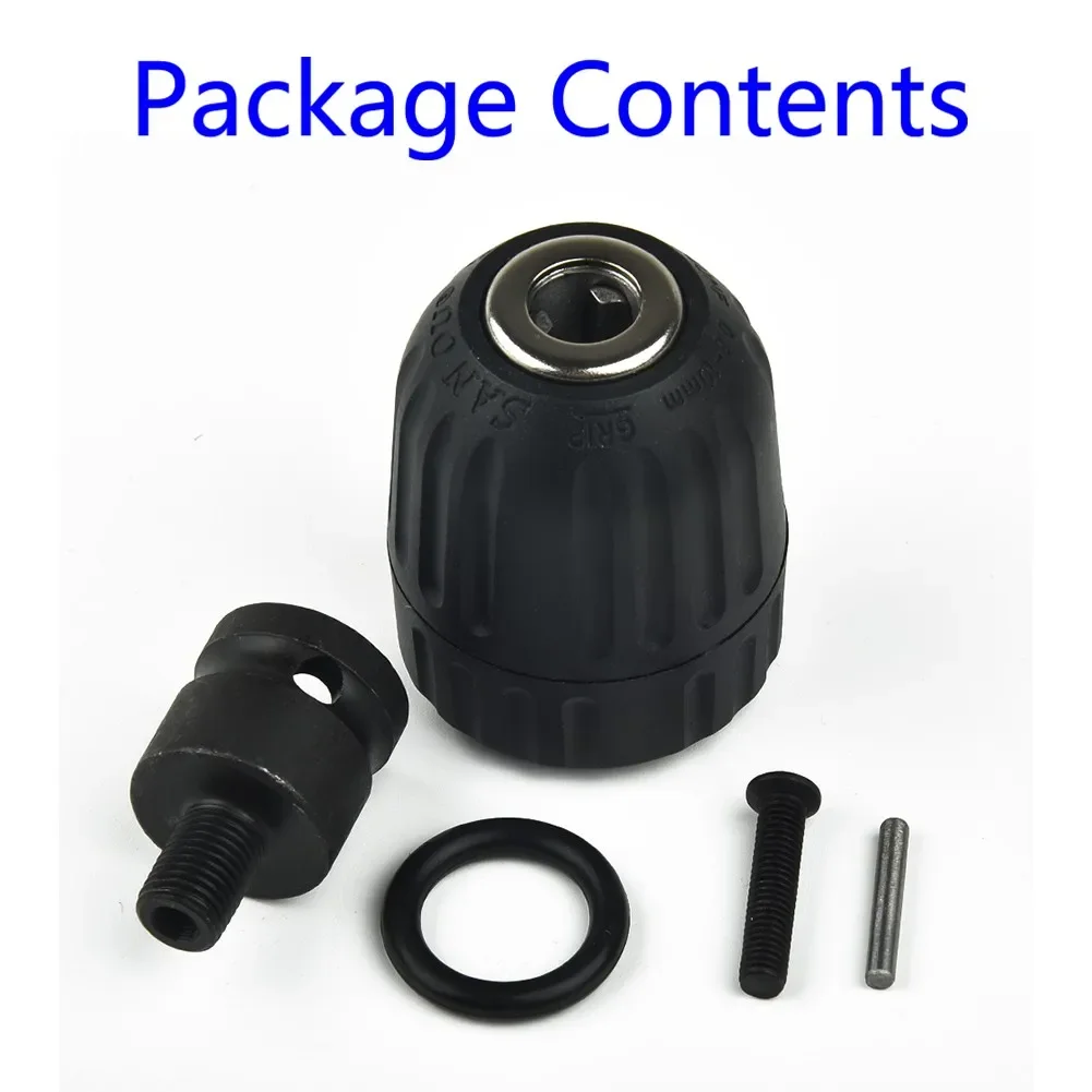 1Pc Keyless Drill Chuck 0.8-10mm With 1/2 Inch Square Adapter For 3/8-24UNF Thread Cordless -Impact Wrench Power Tools Part