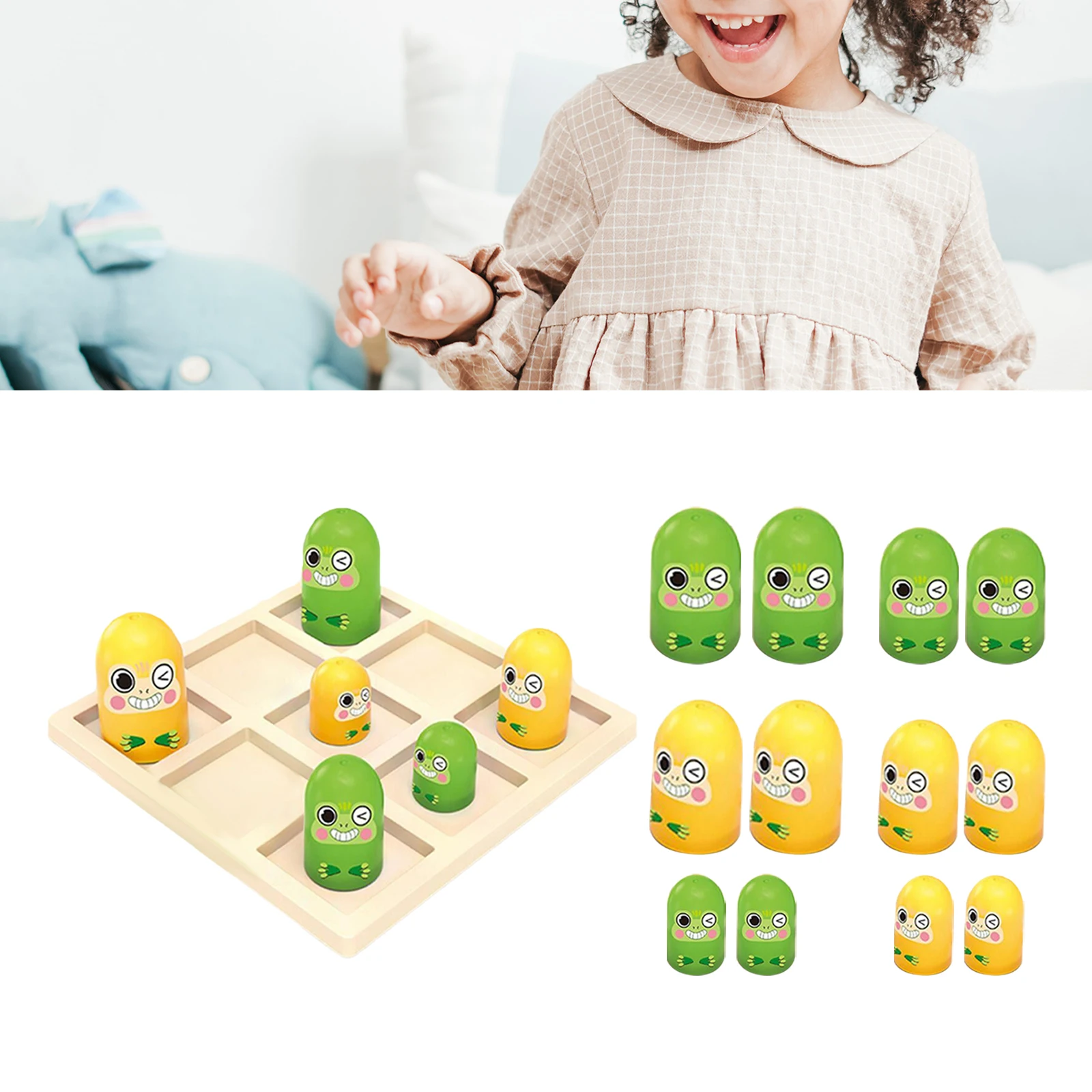 Tic TAC Toe Juego Entretenimiento Actividad nocturna para niños Adultos de 4 a 8 años Juego de damas Juguetes para interiores y exteriores Juegos familiares