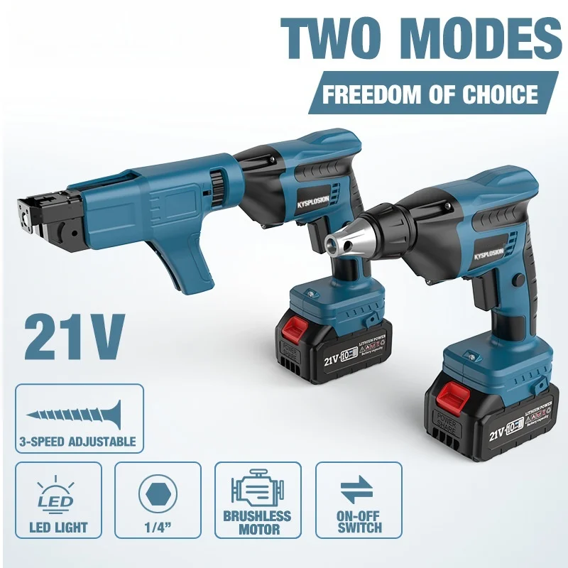 2in1 Brushless Electric Lithium Screwdriver Strip Screw Gun Dual Function pistol fixing nails in the wall For Makita 18V Battery view 5