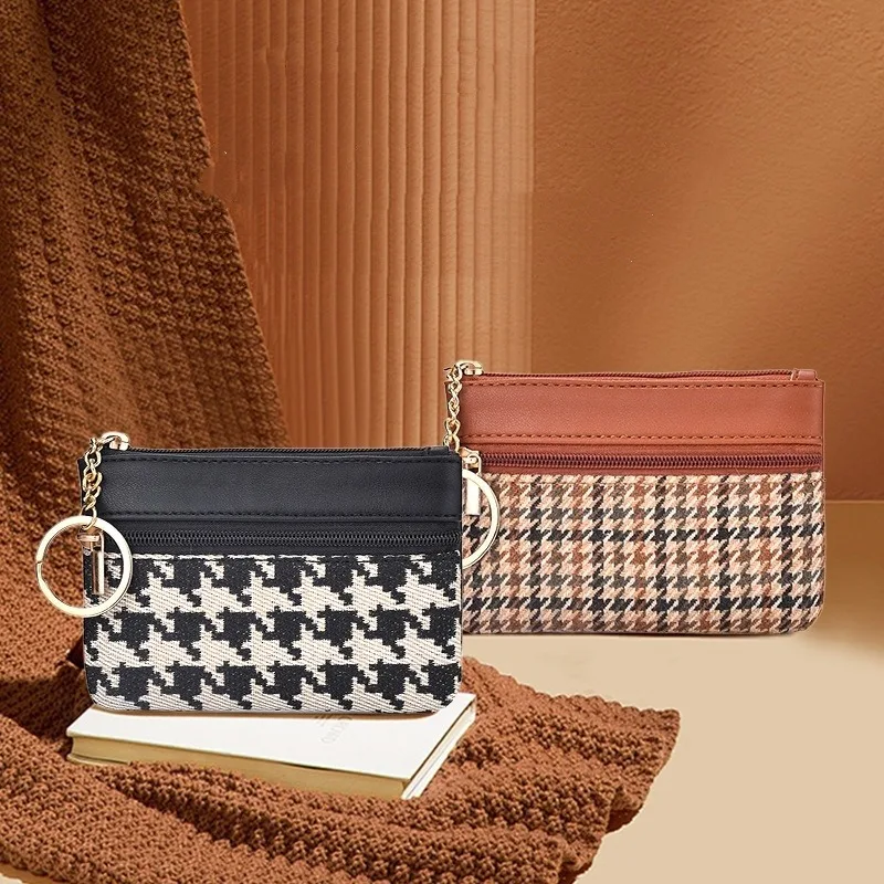 محفظة عملات معدنية بسيطة وعصرية بسحاب واحد، محفظة مربعة، حقيبة مفاتيح ذات سعة كبيرة، حقيبة للبطاقات، محفظة للعملات المعدنية، حقيبة تخزين