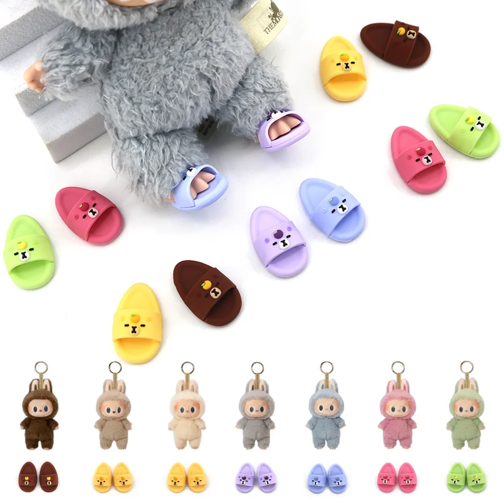 

Sandal Shoes Suitable for 17cm labubu Dolls Slipper Shoes Dolls Accessories DIY Doll Toys