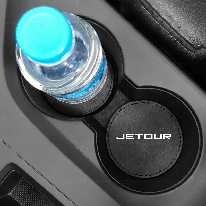 2Pcs Car Styling Water Coaster Water Cup Bottle Holder Non-Slip Mat For Chery Jetour Dashing X70Plus X90Plus Jetour T2 2023 2024