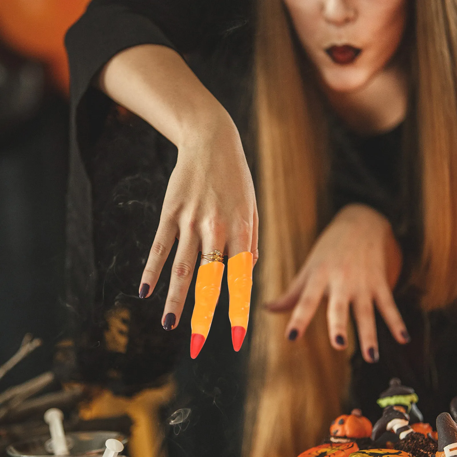 

5Pcs Plastic Witch Finger Covers Realistic Halloween Fake Fingers Scary Cosplay Props Prank Decorations Party Supplies