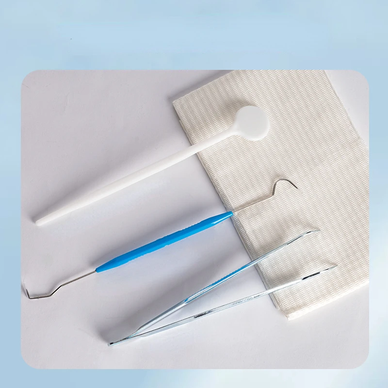 Dental Disposable Oral Package Instrument Case Dental Probe Mirror Tweezer Plastic Dentist Tray Oral Case Calculus Cleaning Care