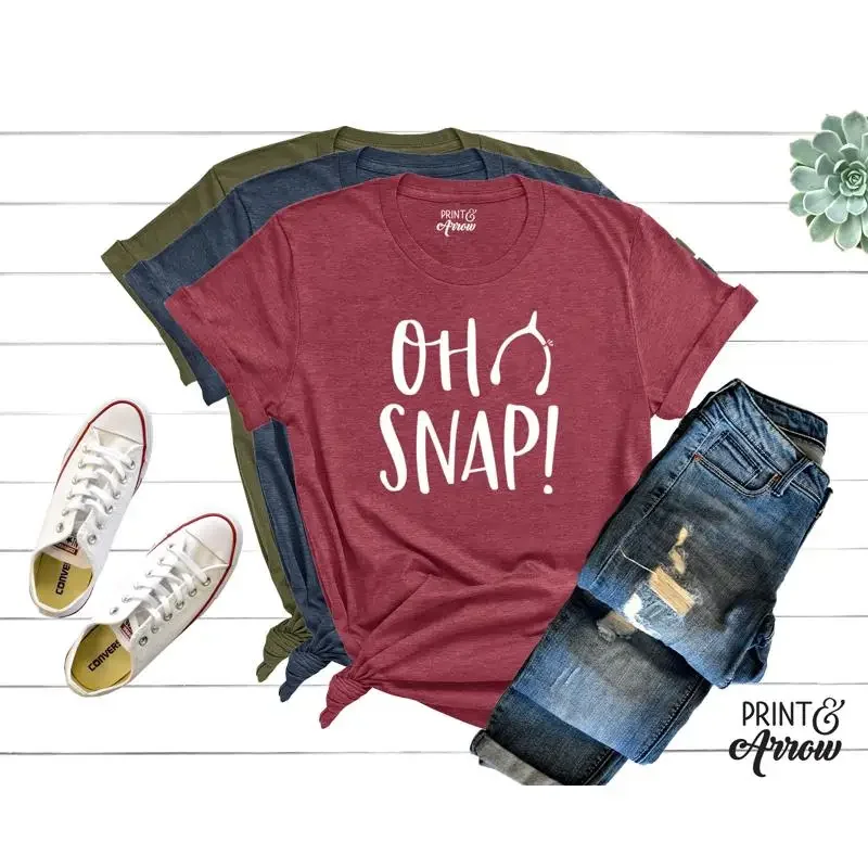 Oh Snap T Shirt Thanksgiving Turkey Funny Wishbone Fall Day