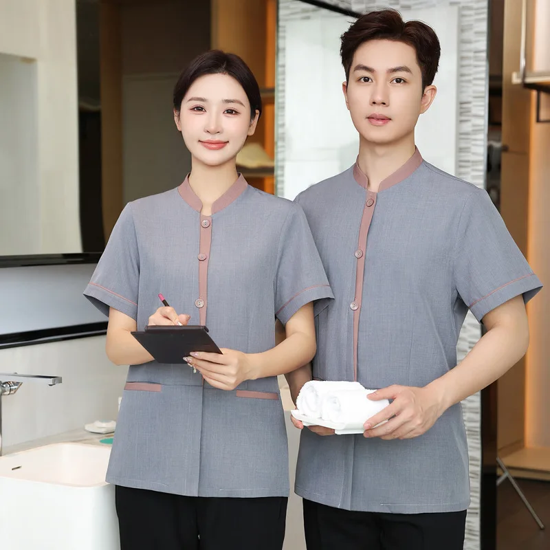 

Cleaning Women's Short-Sleeved Summer Property Hotel Room Cleaner Suit Housekeeping Aunt Work Clothes