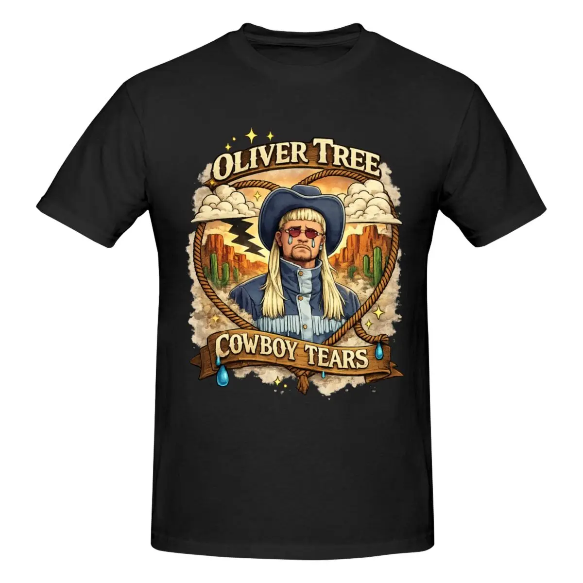 Oliver Tree Cowboy Tears Retro T Shirts Graphic Y2K Gifts Crewneck Mens Women T Shirts Clothing