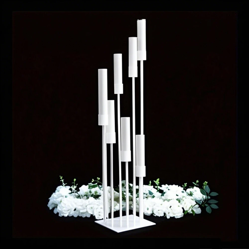 10pcs)no candle )New Design White  Wedding Table Centerpieces Top Candelabra  acrylic Chandelier flower racks table Decoration