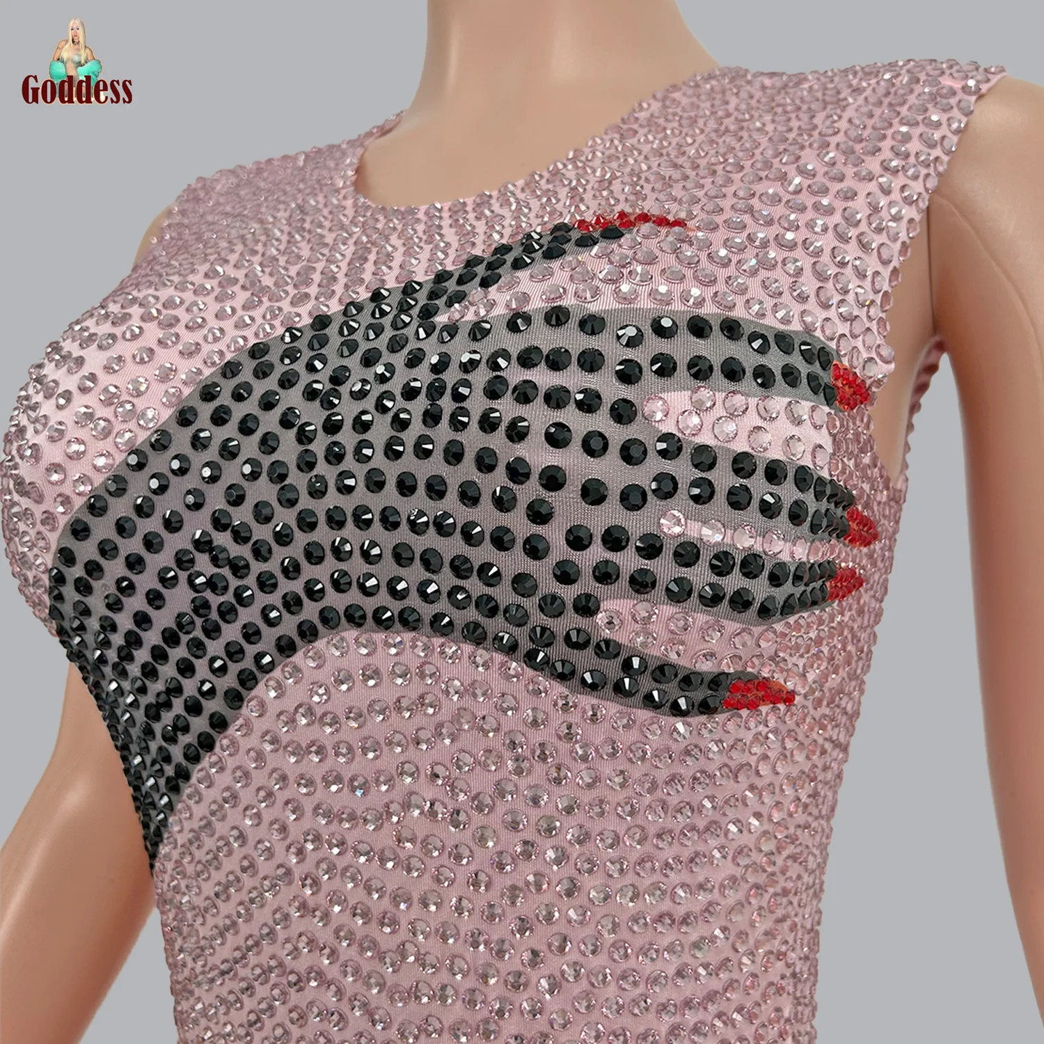 Classic Sparkly Full Rhinestones Jumpsuit for Women Birthday Party Nightclub Sexy Dance Performance Stage Jumpsuit with Gloves
