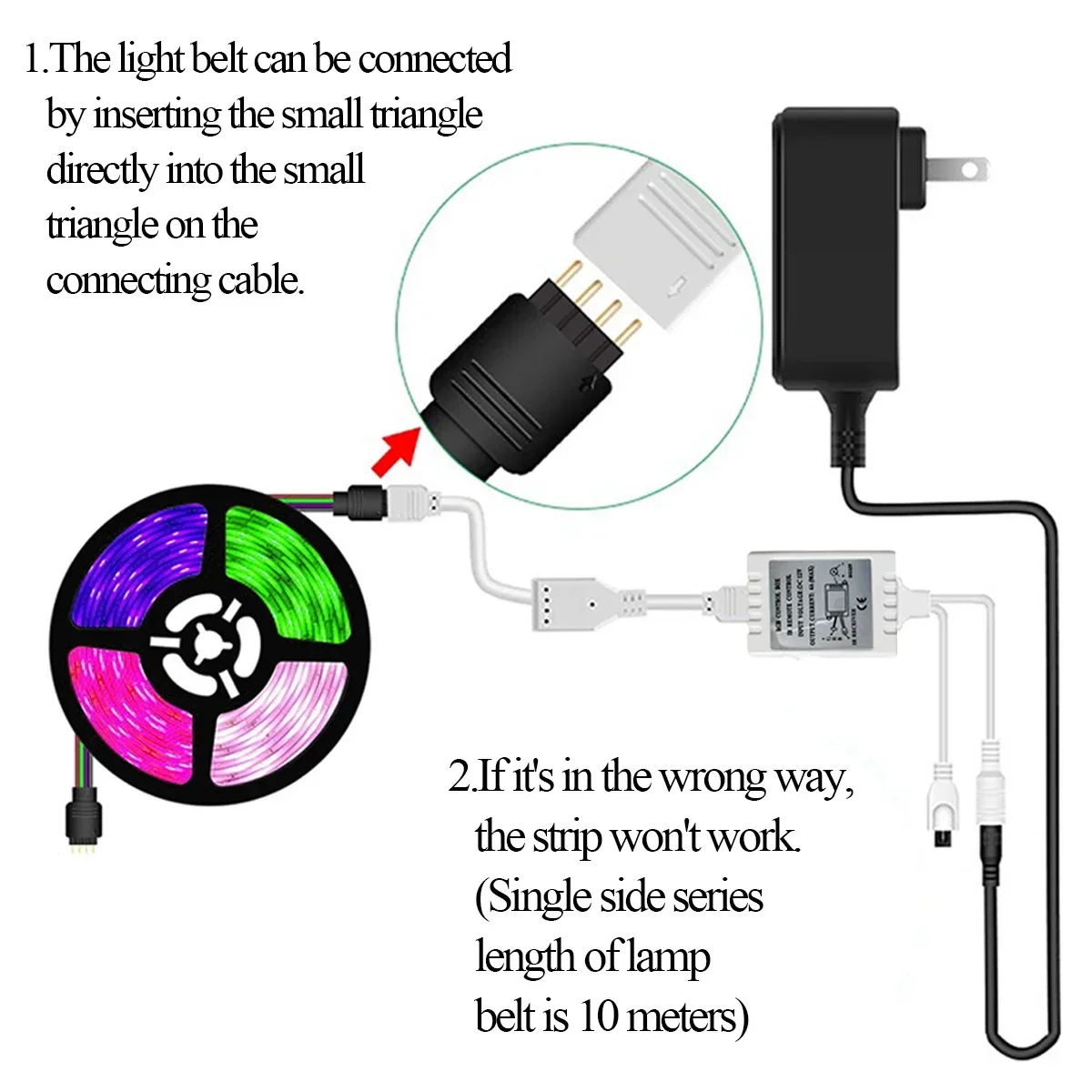 Tira de luces LED RGB IP20/IP65, SMD5050, 5M/rollo, 30LED/M, 150LED, 12V, 24, control remoto infrarrojo, adecuado para decoración de fiestas en casa