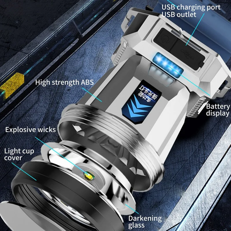 ไฟฉายคาดศีรษะ LED แรงสูง, ไฟฉายคาดศีรษะสำหรับตกปลาตอนกลางคืนกันน้ำสำหรับตกปลากลางแจ้ง