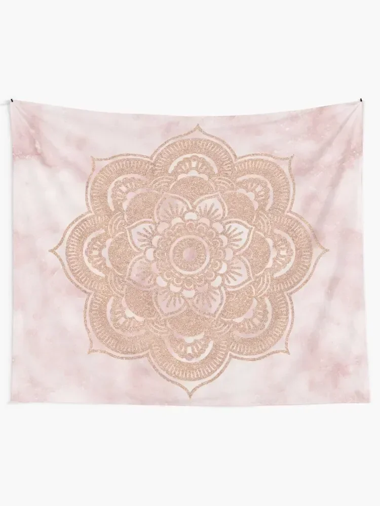 

Rose gold mandala - pink marble Tapestry Room Decor Carpet Wall Decorations For Your Bedroom Tapestry