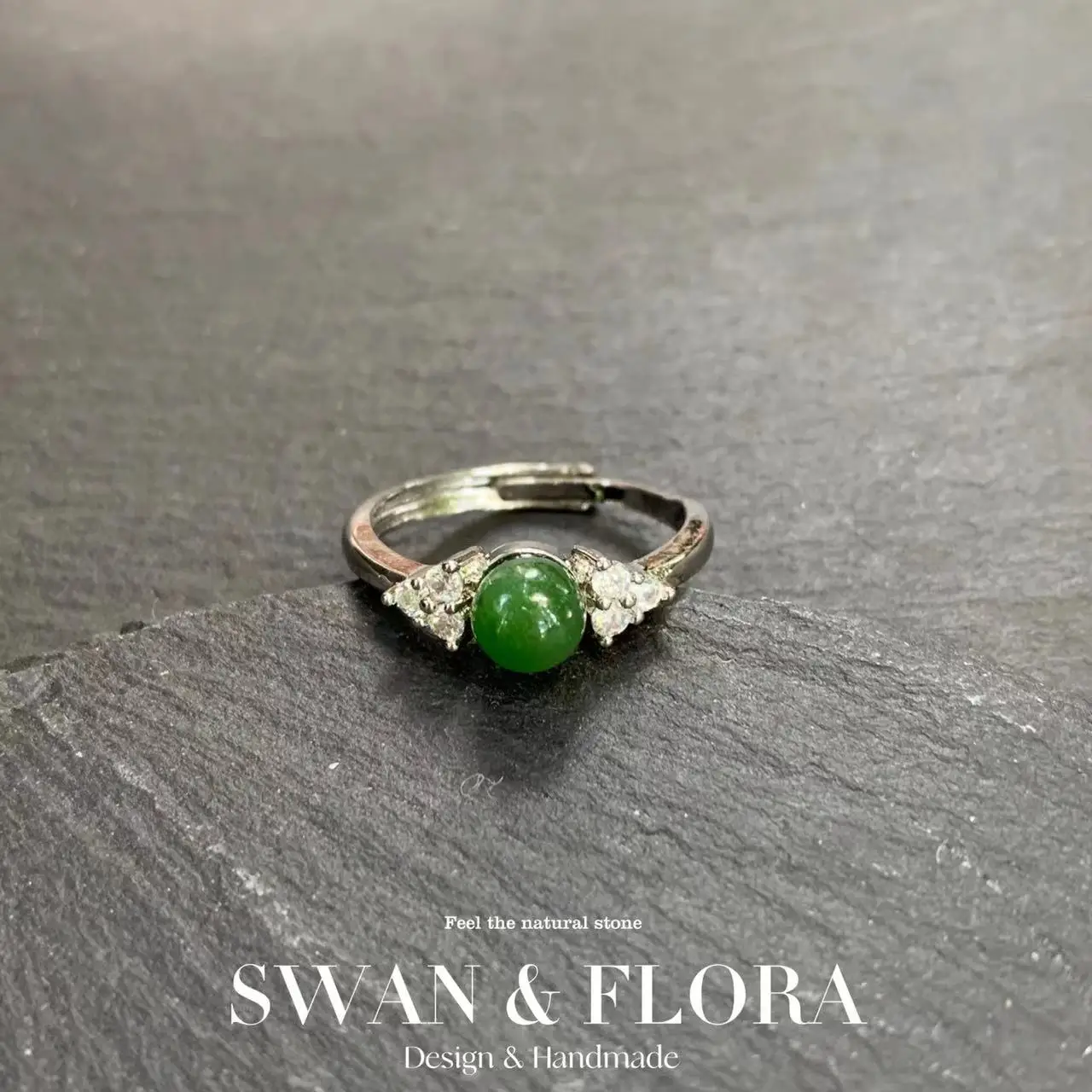 

MM Natural Green Jade Ring Adjustable Female Butterfly Jewelry for Women Gift Wholesale High Quality Vintage Fine
