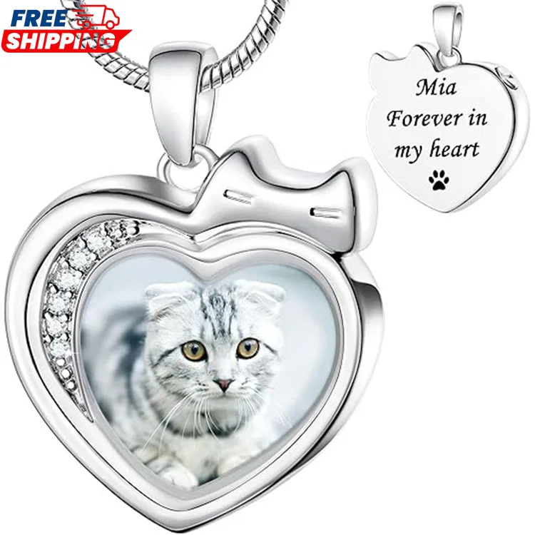 

Custom Pet Necklace Jewelry Heart Memorial Vintage Pendant Flower Pattern Memorial Pets Urn Pendant For Dog Cat Ashes Necklaces