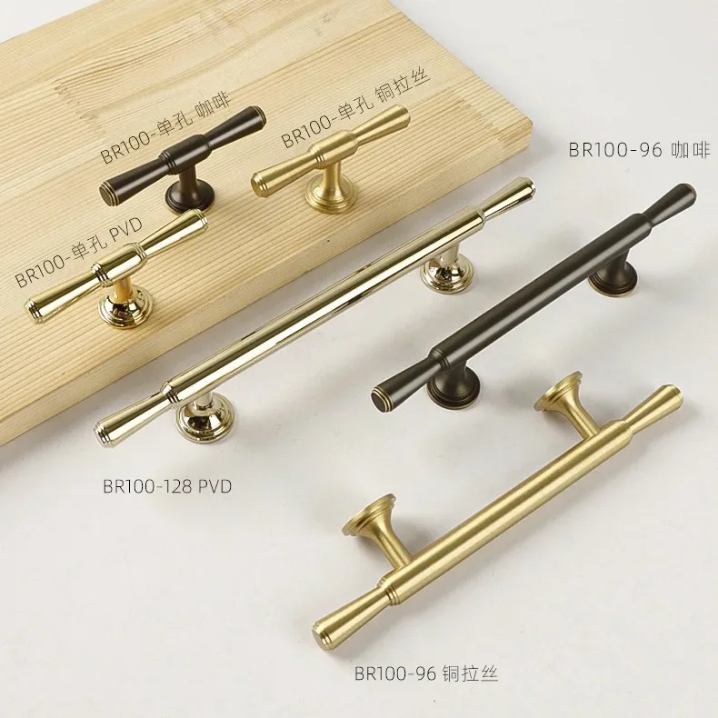 yesBrass Furniture Handles Modern Brass Chrome Wardrobe Dresser Cupboard Kitchen Cabinet Drawer Shoe Box Wine Bar Pulls Knobs Go