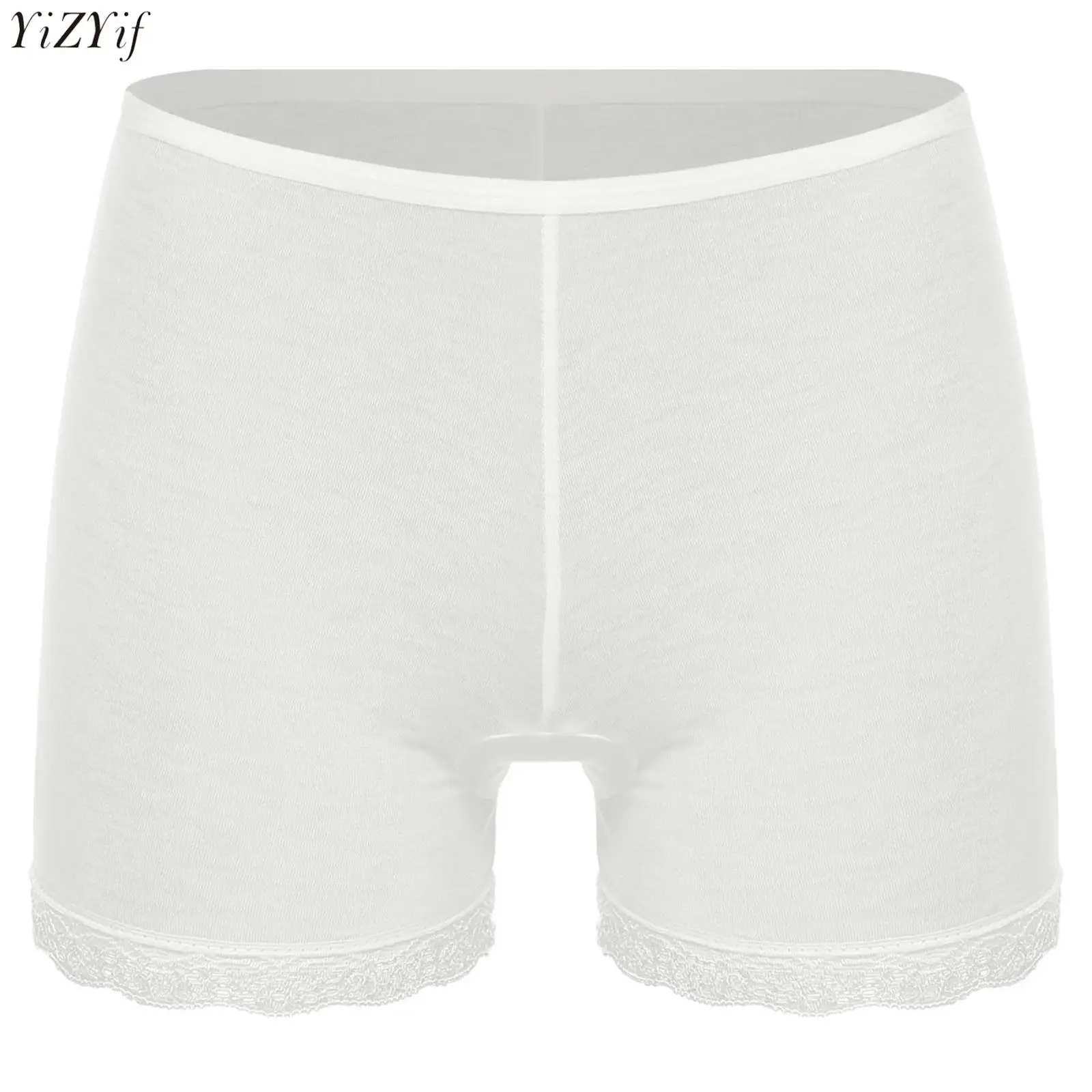 

Women's Seamless Safety Shorts Underwear Floral Lace Trim Elastic Waist Boxer Shorts Dress Pettipants for Daily Casual Vacation