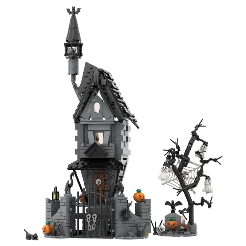 

MOC Halloween Horror House Model Building Blocks Ghost Skeleton Apartment House Constructor Assembled Bricks Toy Christmas House