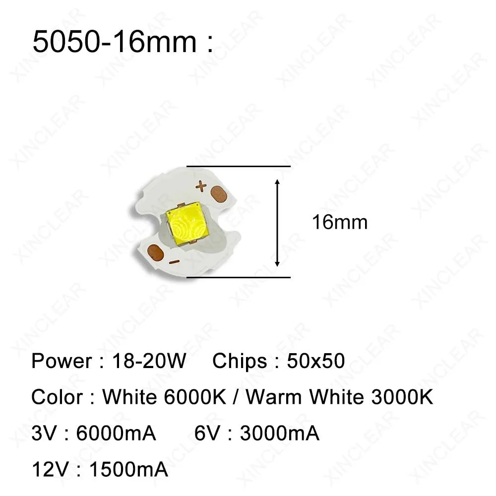 High Power LED Ceramic XHP5050 7070 White Light Warm White 18-20W Soldered Copper Plate 3/6/12V High Brightness Flashlight Beads