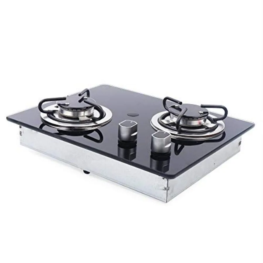 

2-Burner Portable LPG Gas Cooktop for Camping and RV Use Tempered Glass Household Kitchen Cooktop with Efficient Gas Stove Desi
