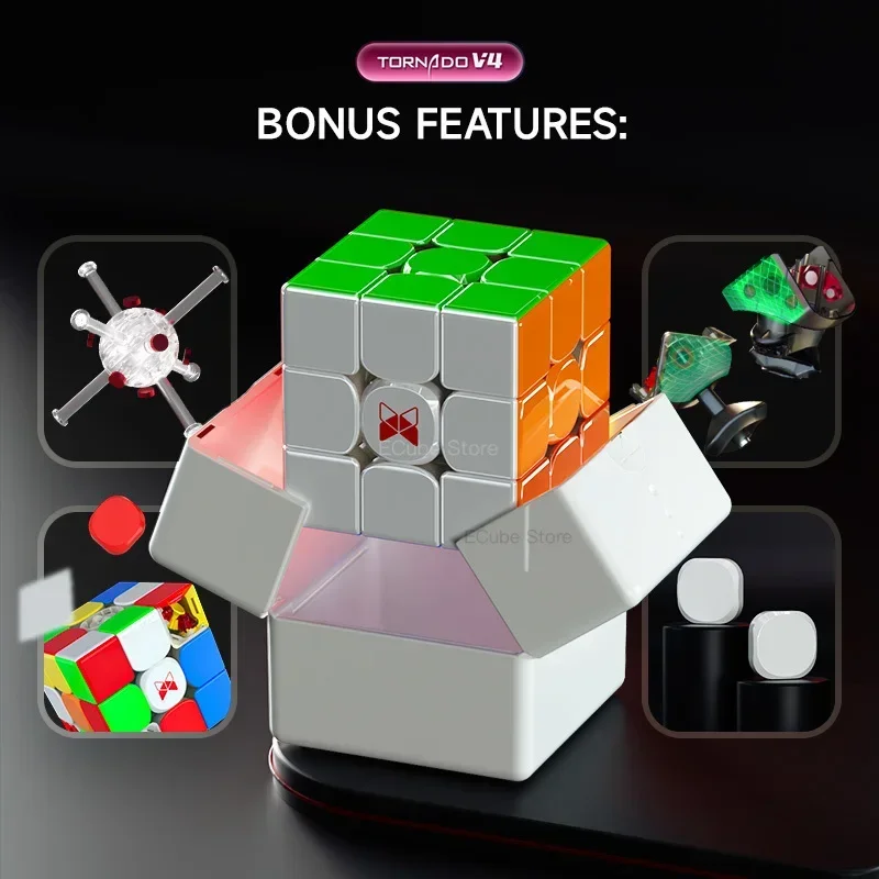 [MeowCube] 2024 QiYi XMD Tornado V4M 3x3 الرائد المغناطيسي مكعب السرعة QiYi XMD تورنادو V4 بايونير نسخة لغز اللعب العملي على