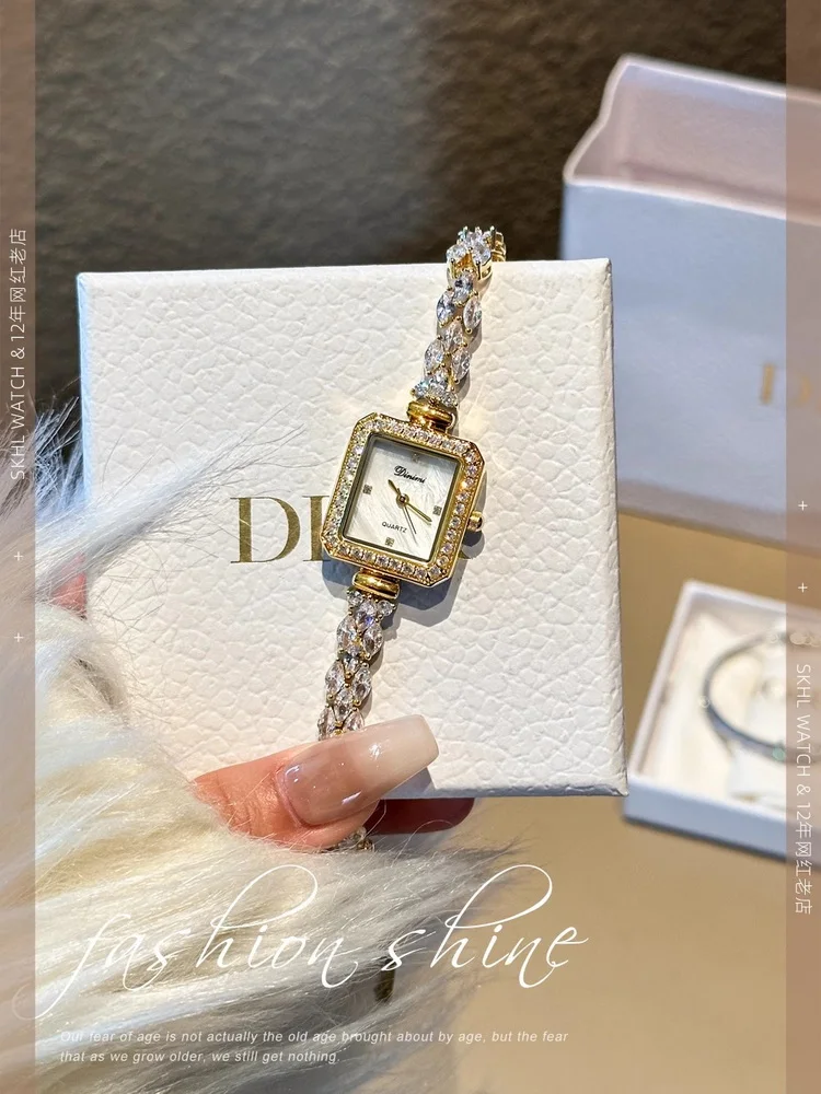 Temperament wheat ear ladies watch female 2024 new brand female light luxury niche pearl bracelet watch female gift