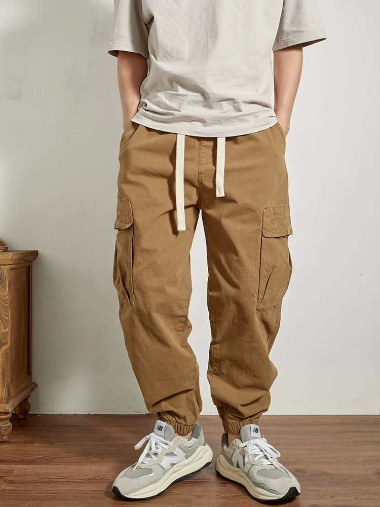 

Heavyweight Cotton Stretch Work Trousers Men's Loose Casual Long Pants Thick Trendy American Classic Harlan Straight Leg Trou...